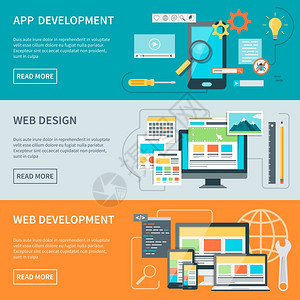 網(wǎng)頁開發(fā)集與線應用程序分析服務孤立矢量插圖