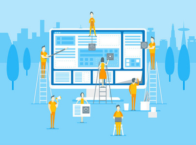 網頁開發者, 海報上的矢量插圖